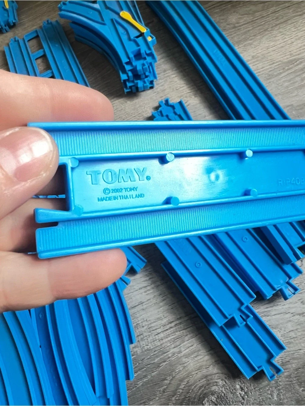 Thomas & Friends Bright Blue Train Track Pieces with Yellow Switches